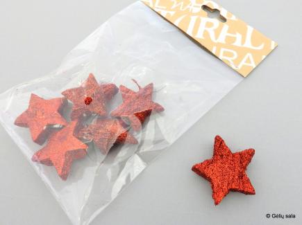 Kokosinės žvaigždutės red with red glt
